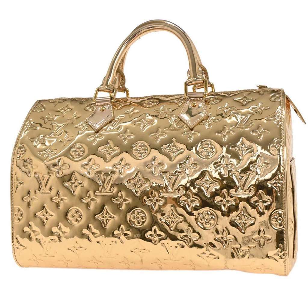 Louis Vuitton Speedy Handbag Gold Canvas Good condition - Back View