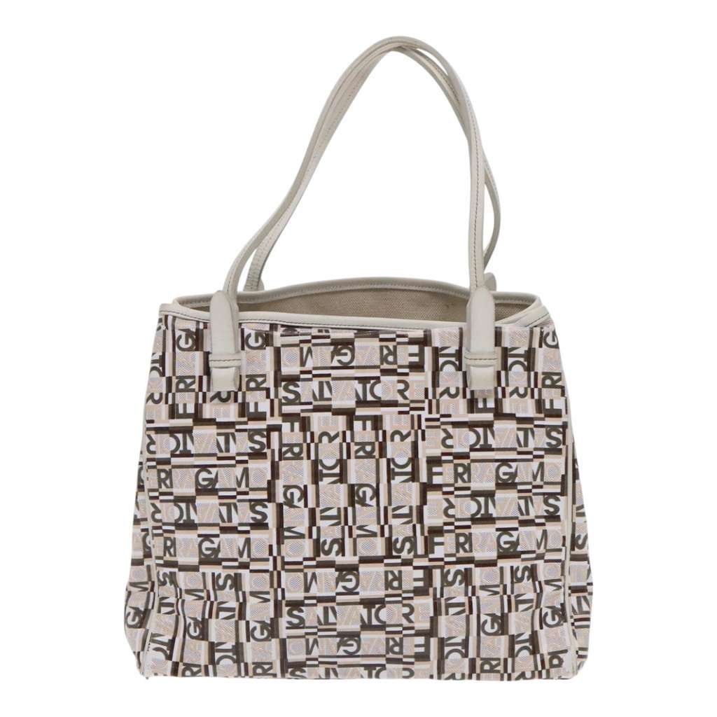 Salvatore Ferragamo Gancini Tote White Leather Good condition - Back View