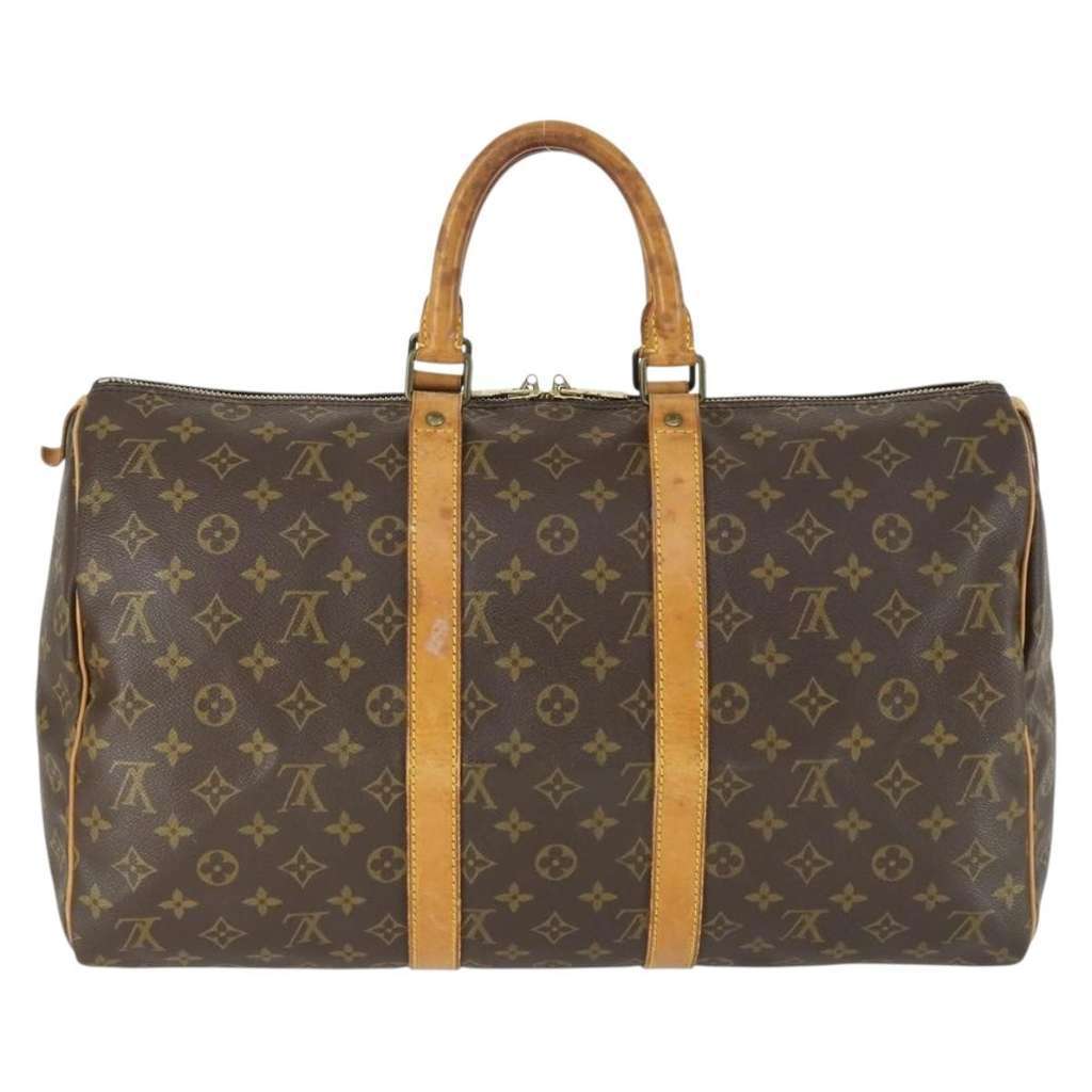 Louis Vuitton Keepall Bag Brown Canvas Fair condition - Back View