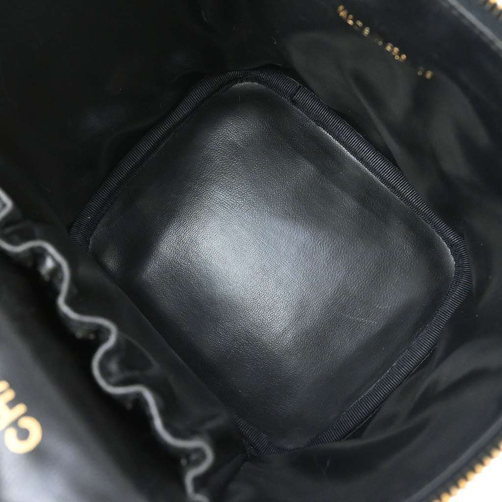 Chanel Vintage Timeless Cosmetic Case Black Leather Good condition - Inside View