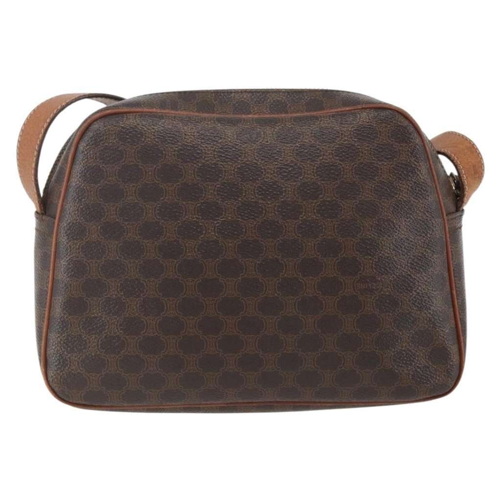 Celine Vintage Macadam Shoulder Bag Brown Canvas Good condition - Back View