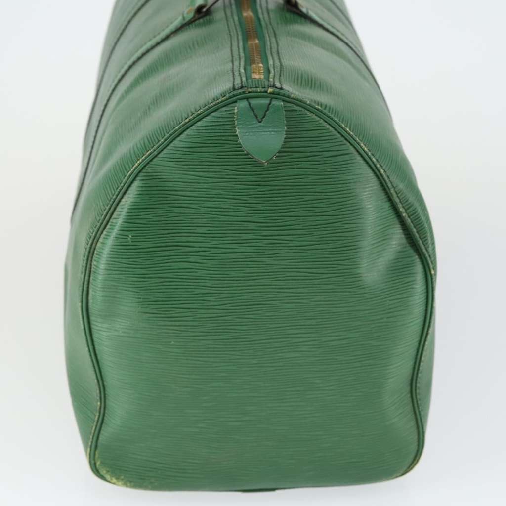 Louis Vuitton Keepall Bag Green Leather Fair condition - Model View
