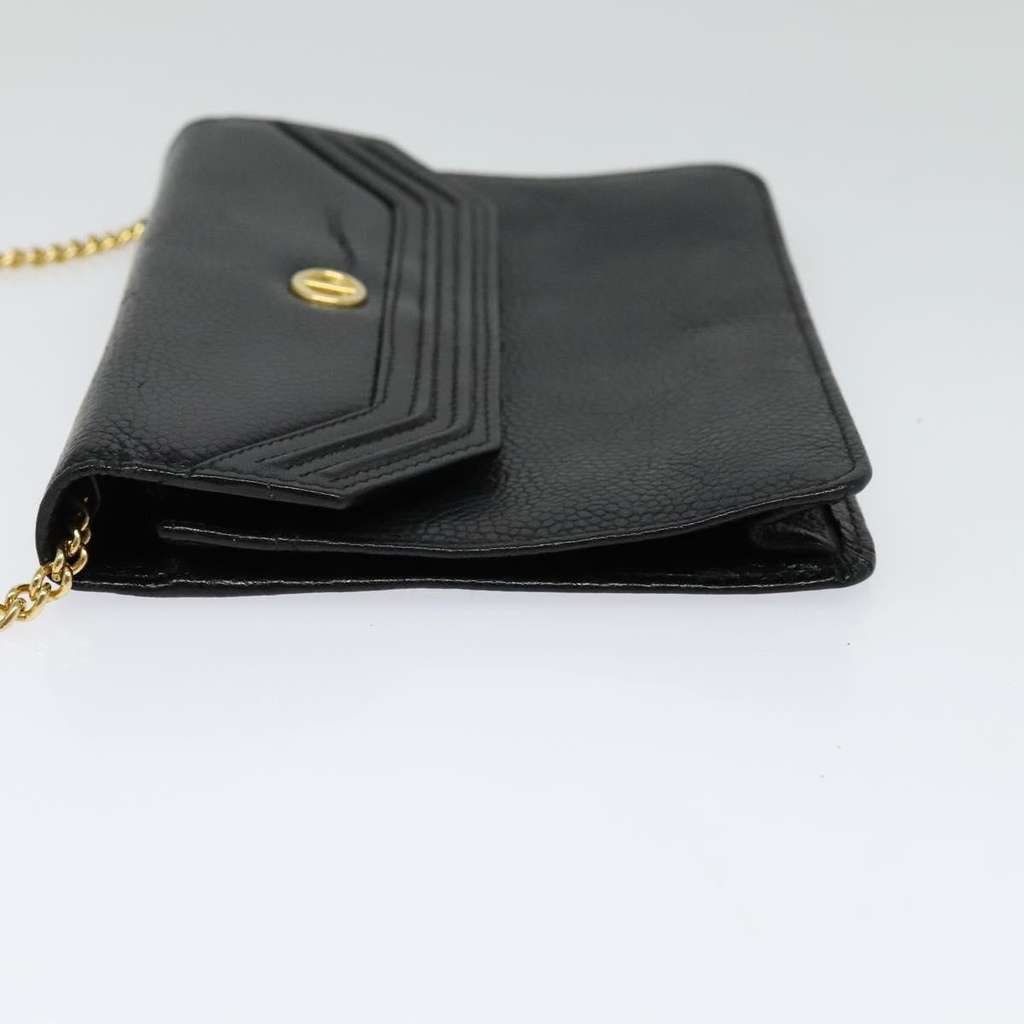 Christian Dior Vintage Chain Flap Shoulder Bag Black Leather Good condition - Inside View