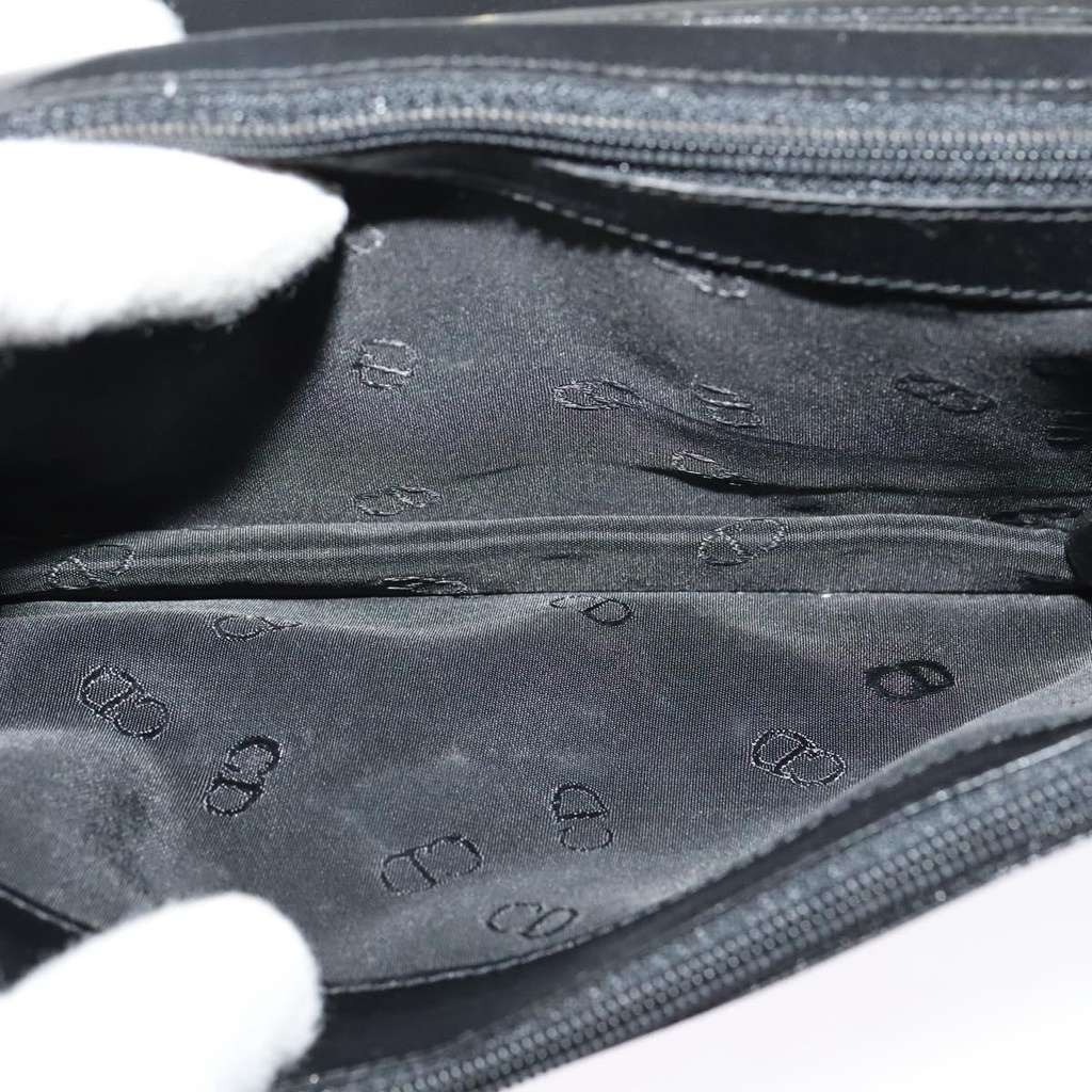 Christian Dior Vintage Chain Flap Shoulder Bag Black Leather Good condition - Box View