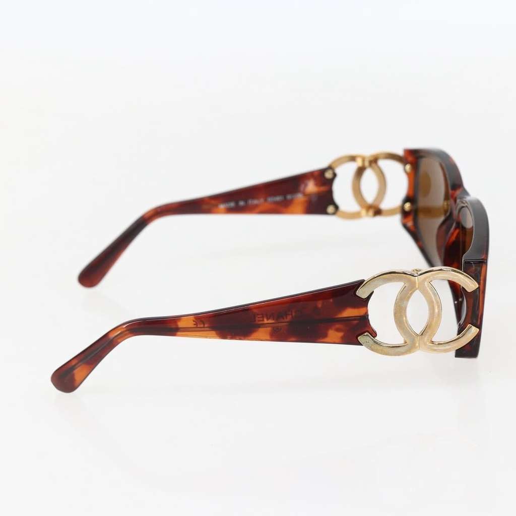 Chanel Logo CC Sunglasses Brown Plastic Good condition - Inside View