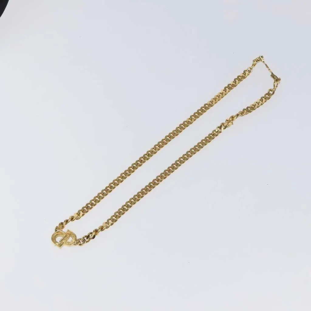Dior CD Pendant Necklace Gold Metal Good - Back View