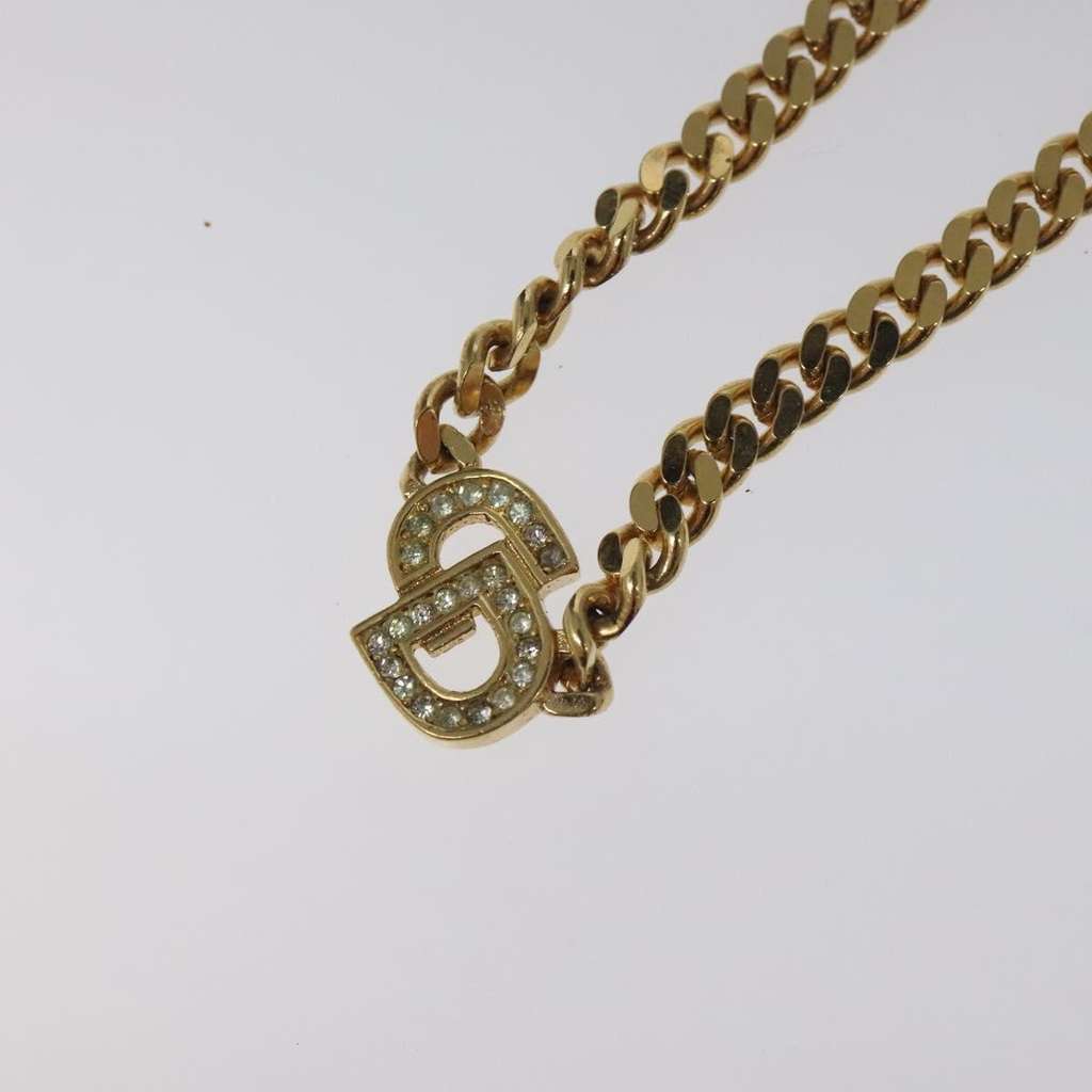 Christian Dior CD Pendant Necklace Gold Metal Good condition - Inside View
