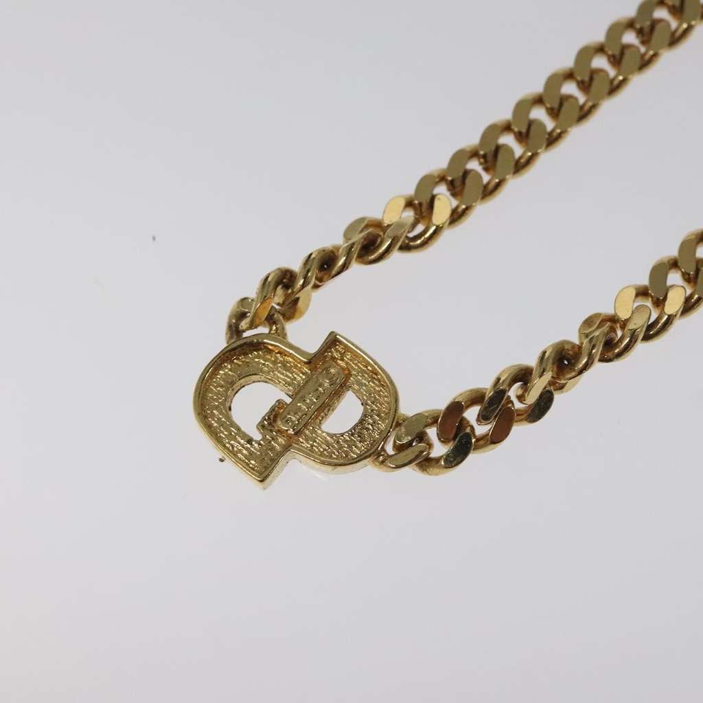 Christian Dior CD Pendant Necklace Gold Metal Good condition - Model View