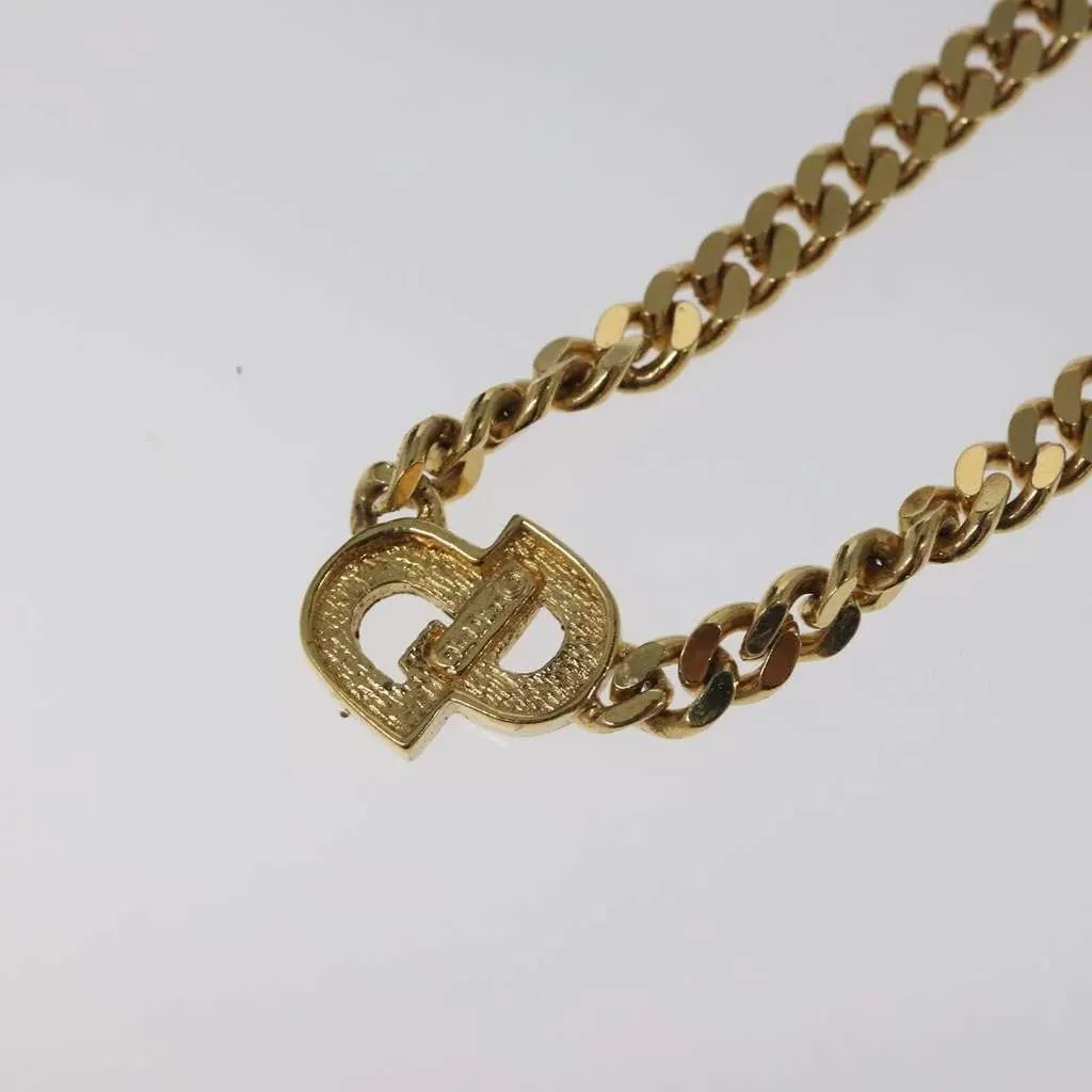 Dior CD Pendant Necklace Gold Metal Good - Model View