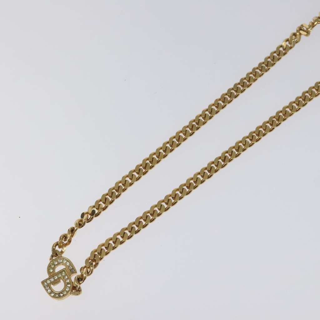 Christian Dior CD Pendant Necklace Gold Metal Good condition - Box View