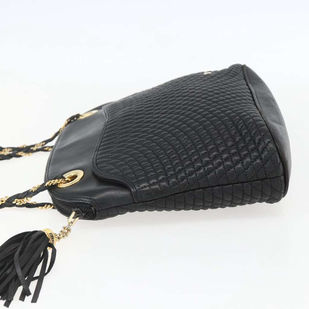 Bally Vintage Chain Shoulder Bag Black Leather Good condition - Inside View