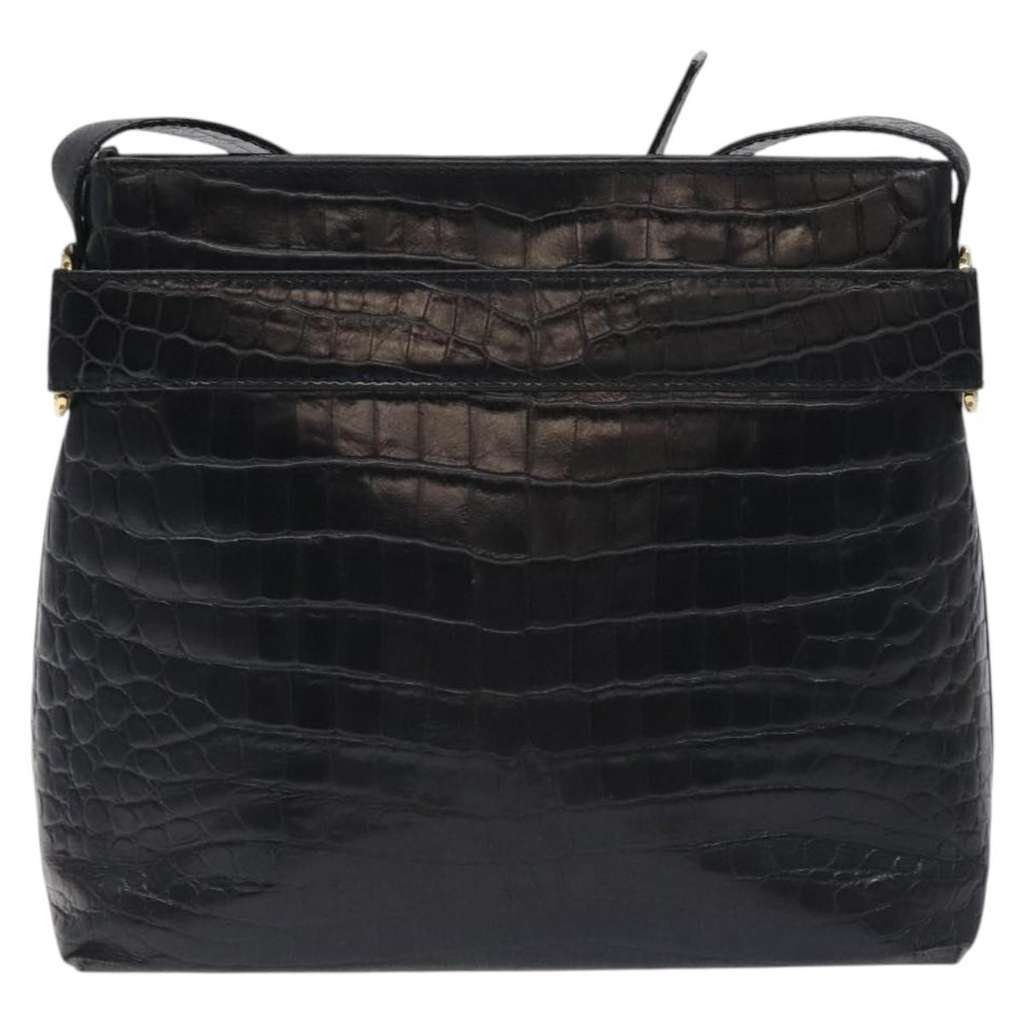 Salvatore Ferragamo Vara shoulder Bag Black Leather Good condition - Back View