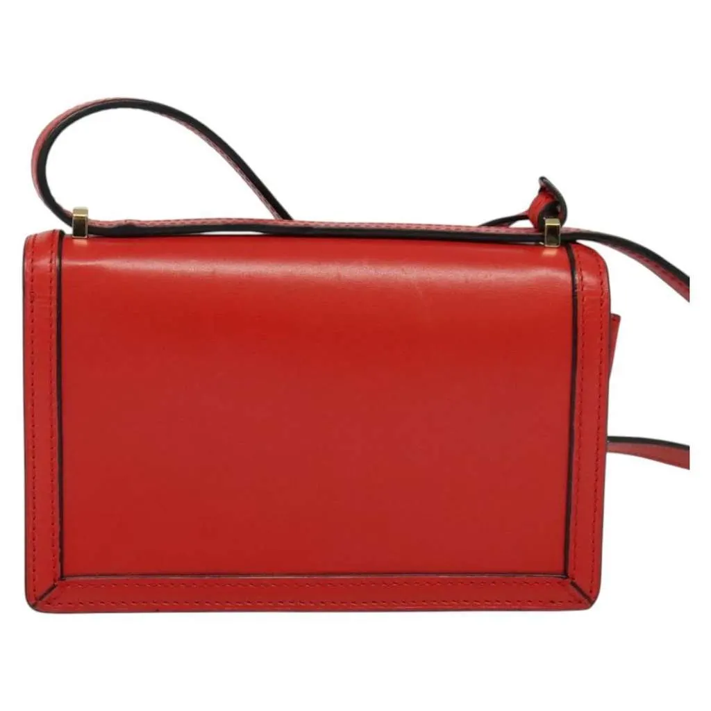 Loewe Barcelona Shoulder Bag Red Leather Good - Back View