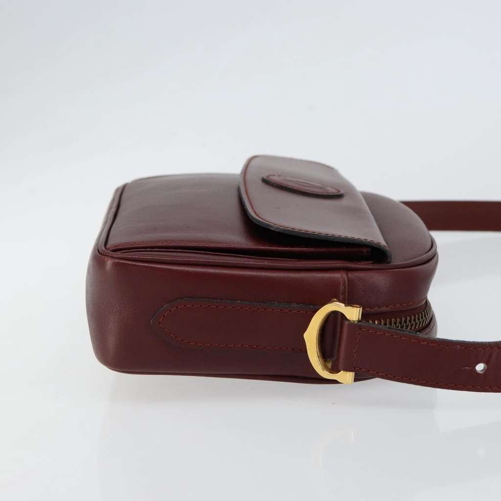 Cartier Must de Cartier Shoulder Bag Burgundy Leather Good condition - Inside View