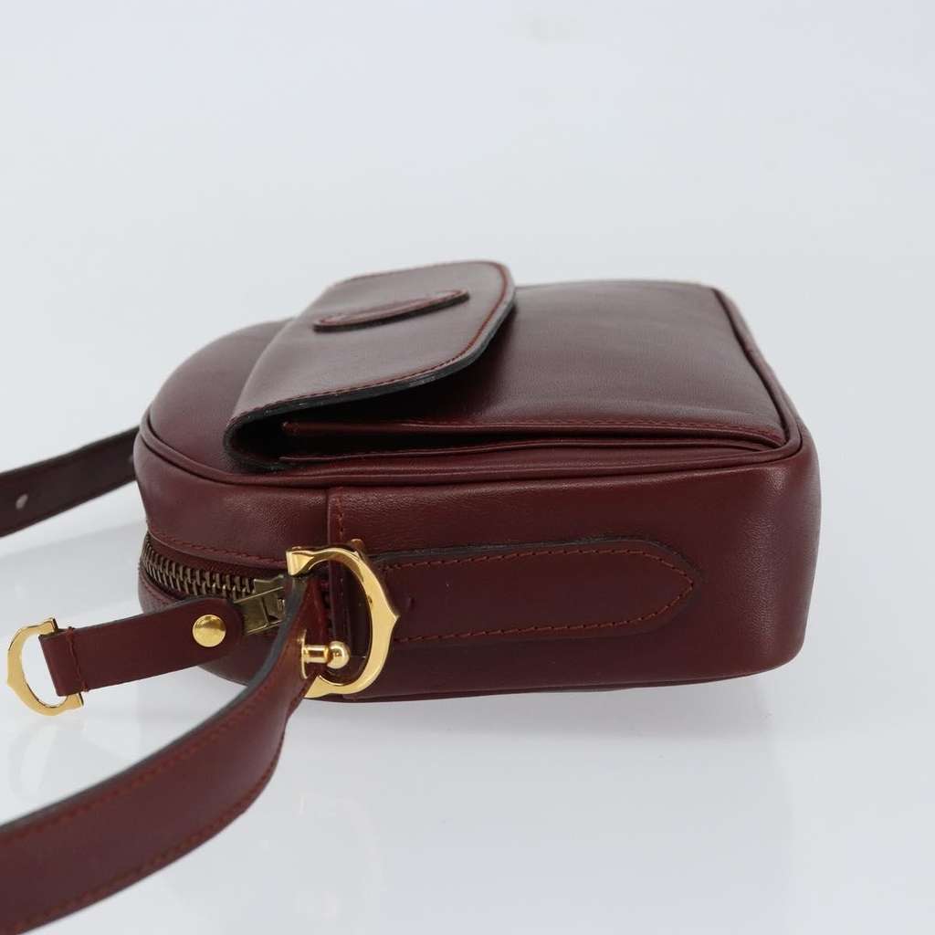 Cartier Must de Cartier Shoulder Bag Burgundy Leather Good condition - Model View