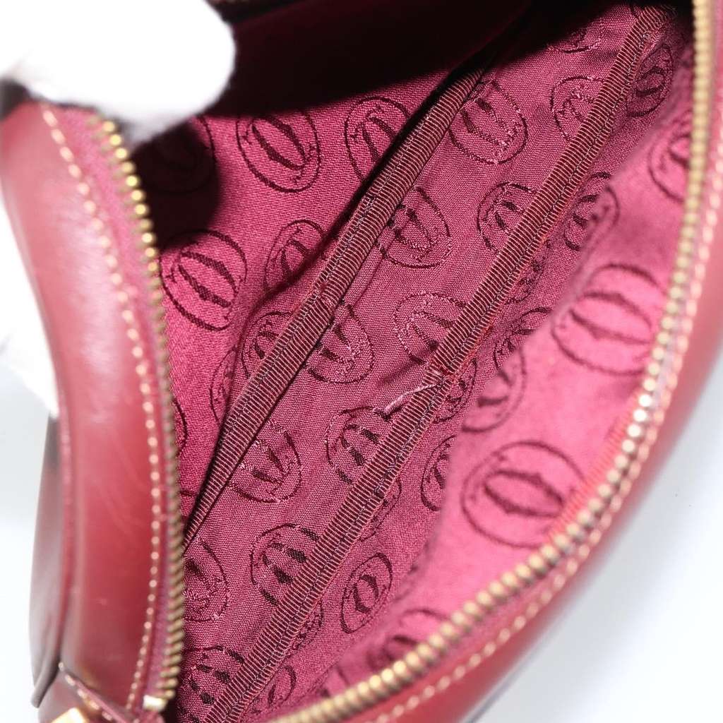 Cartier Must de Cartier Shoulder Bag Burgundy Leather Good condition - Box View