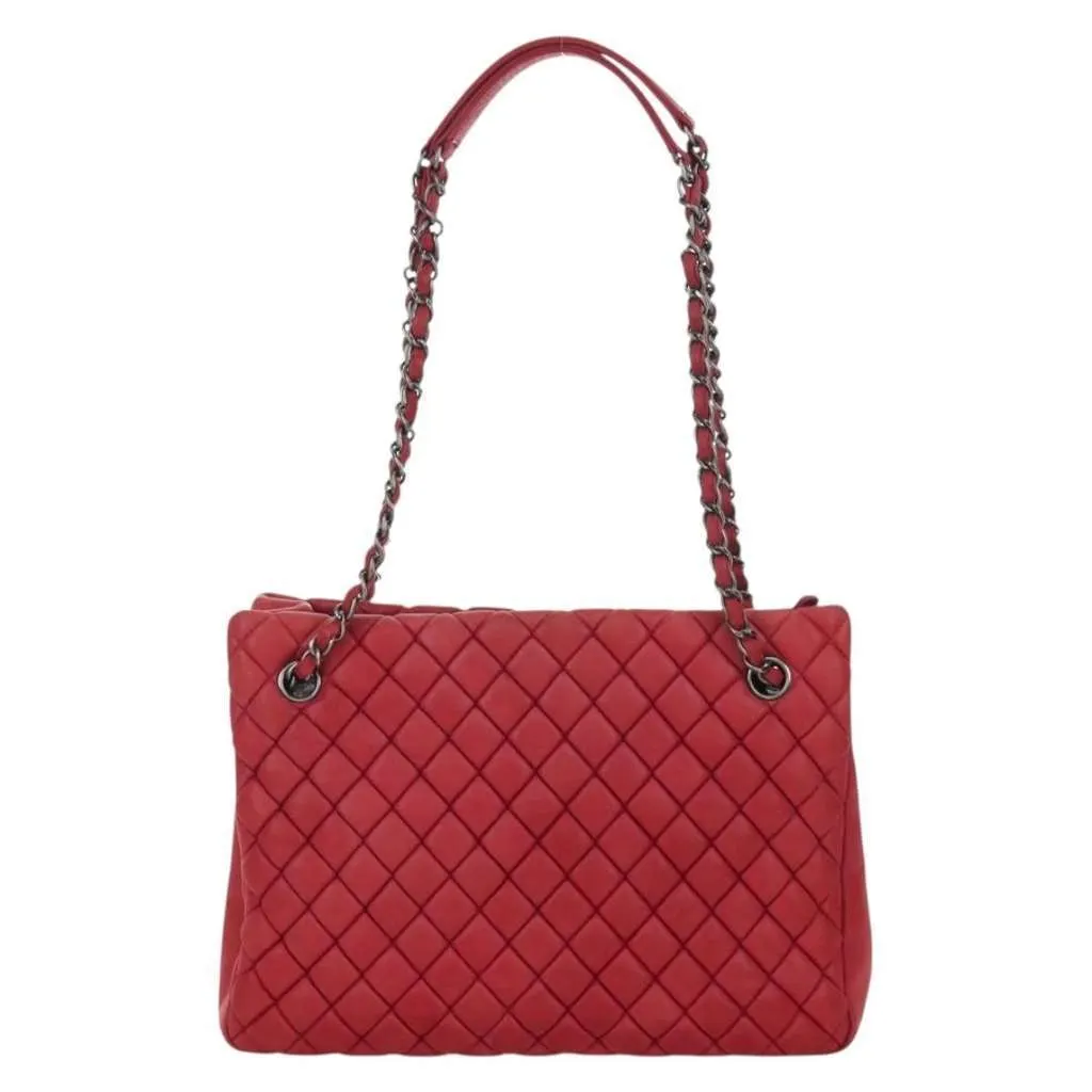 Chanel New Bubble Tote Red Leather Good - Back View