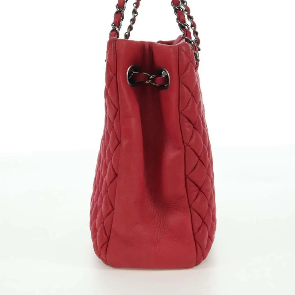 Chanel New Bubble Tote Red Leather Good - Inside View