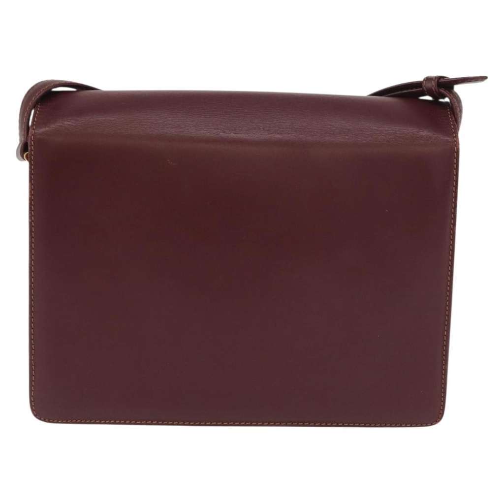 Cartier Must de Cartier Shoulder Bag Burgundy Leather Good condition - Back View