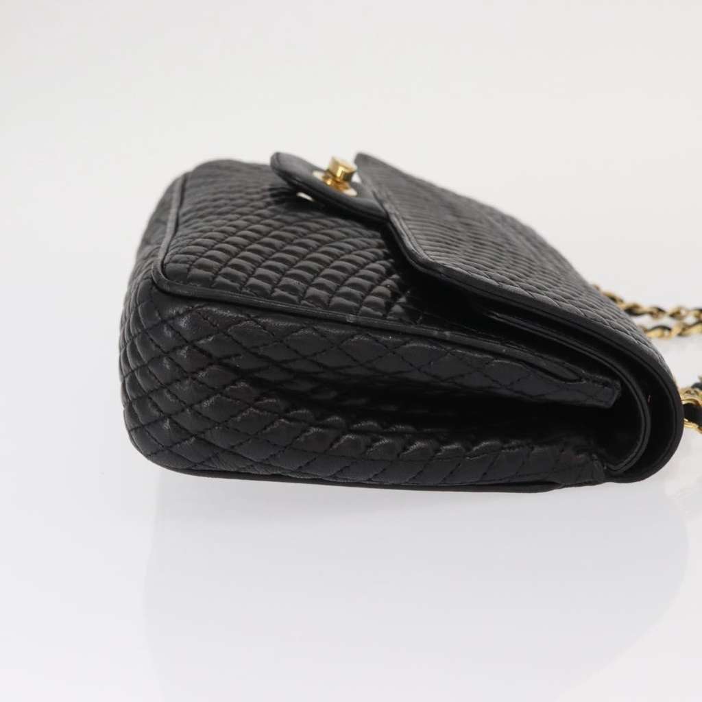 Bally Vintage Chain Shoulder Bag Black Leather Good condition - Inside View