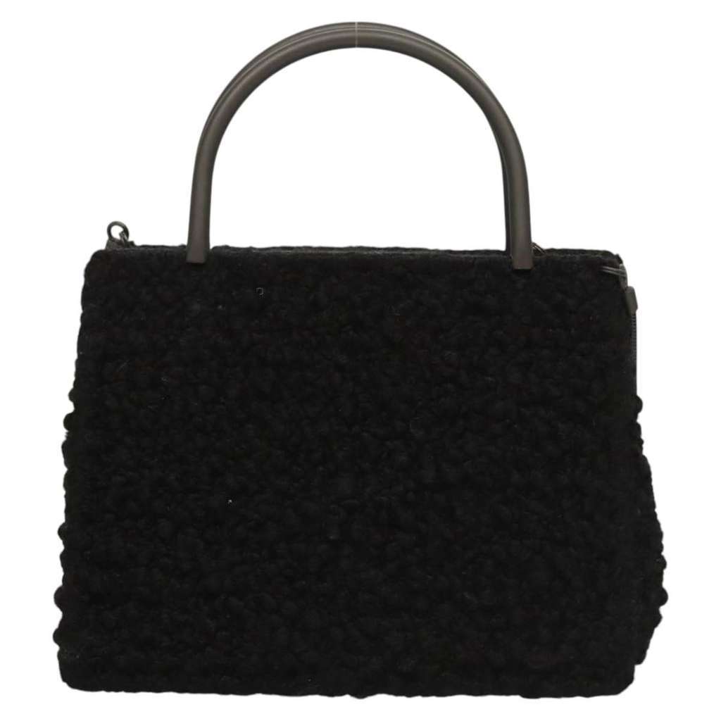 Salvatore Ferragamo Gancini handbag Black Wool Good condition - Back View