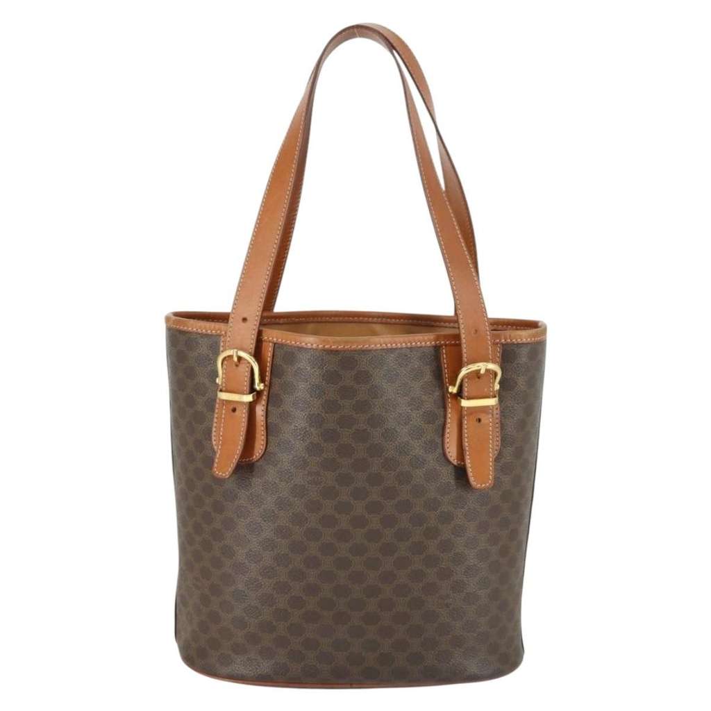 Celine Vintage Macadam Tote bag Brown Canvas Good condition - Back View