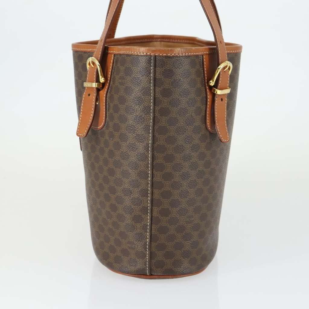 Celine Vintage Macadam Tote bag Brown Canvas Good condition - Inside View