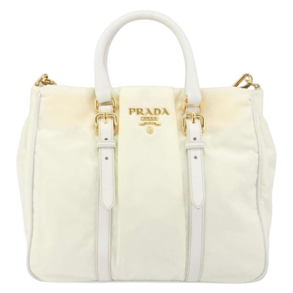 Prada Vintage Tote White Good condition - Back View