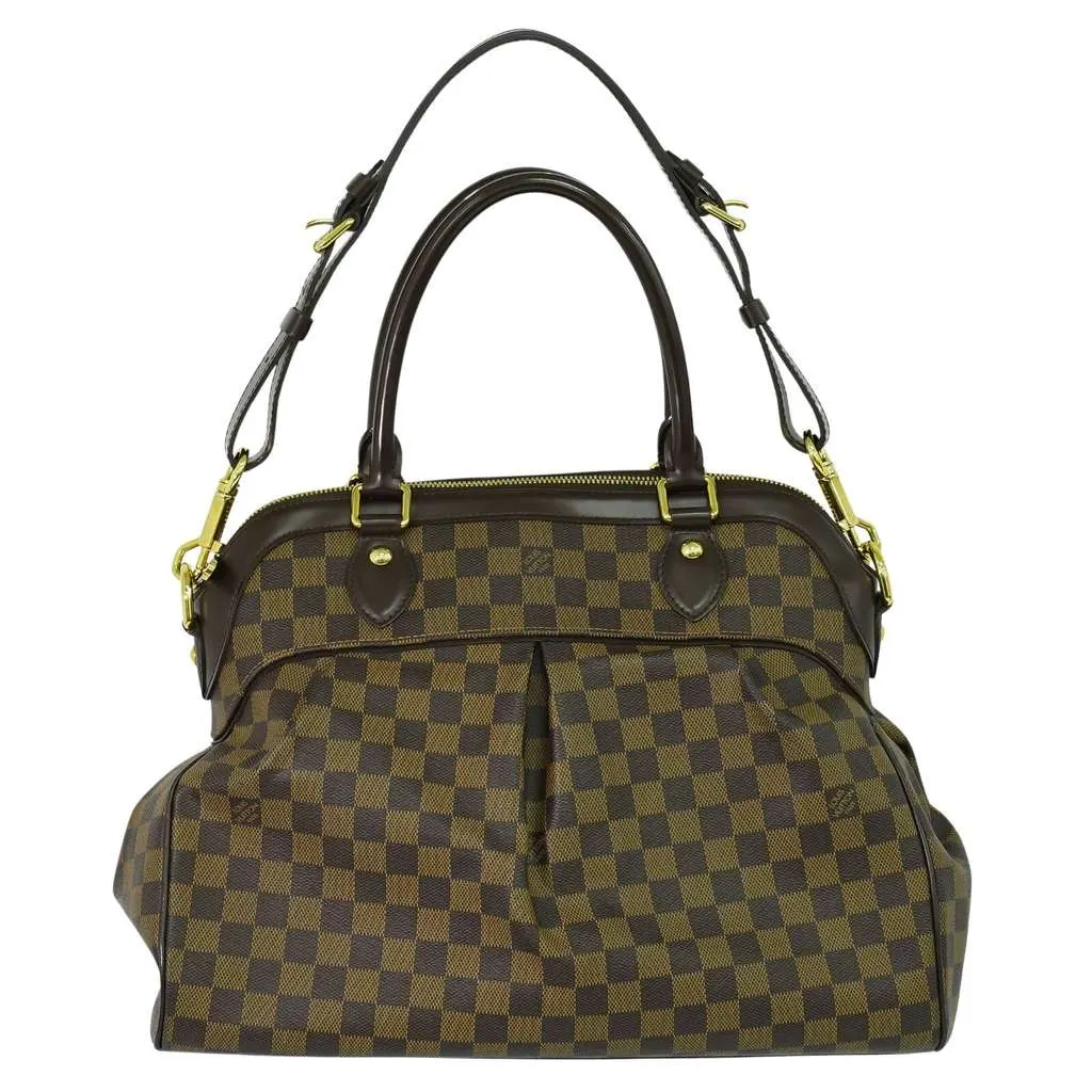 Louis Vuitton Trevi Handbag Brown Canvas Good - Front View