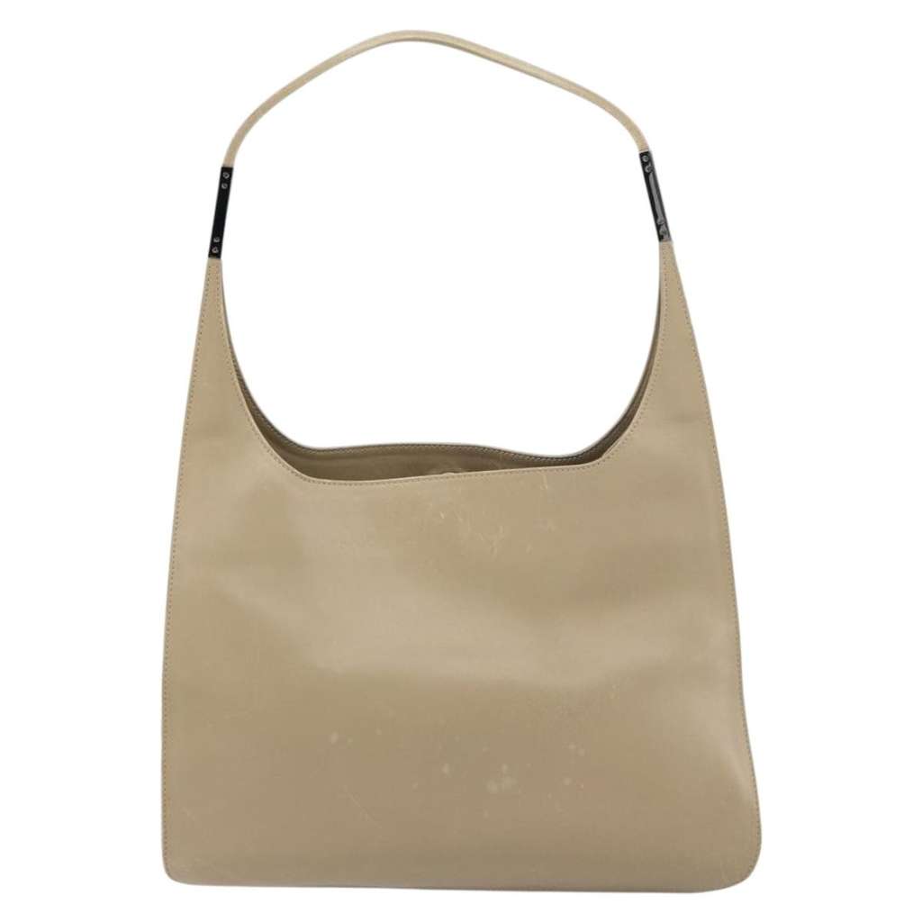 Gucci Vintage Shoulder Bag Beige Leather Good condition - Back View