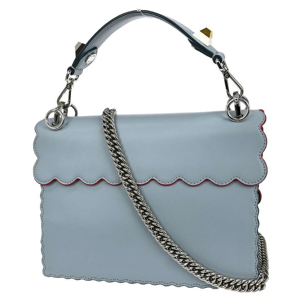 Fendi Flowerland Kan I Bag Blue Leather Good condition - Back View