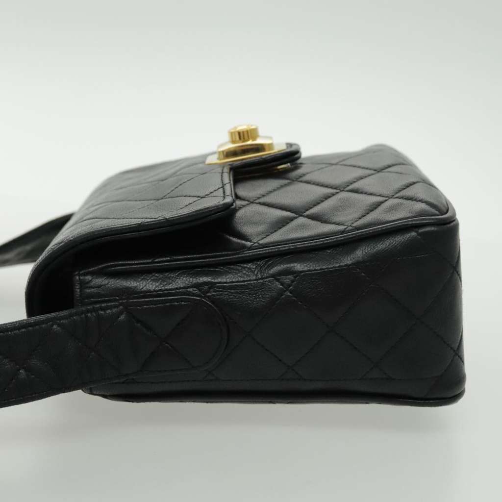 Chanel Vintage CC Pushlock Flap Bag Black Leather Good condition - Inside View