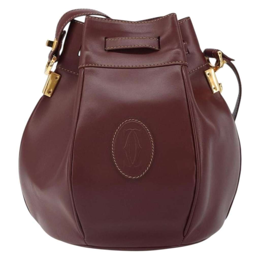 Cartier Must de cartier bag Burgundy Leather Good condition - Back View