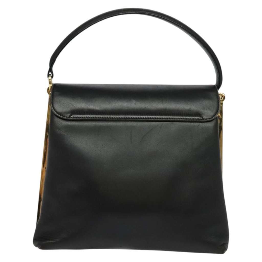 Salvatore Ferragamo Vintage Handbag Black Leather Good condition - Back View