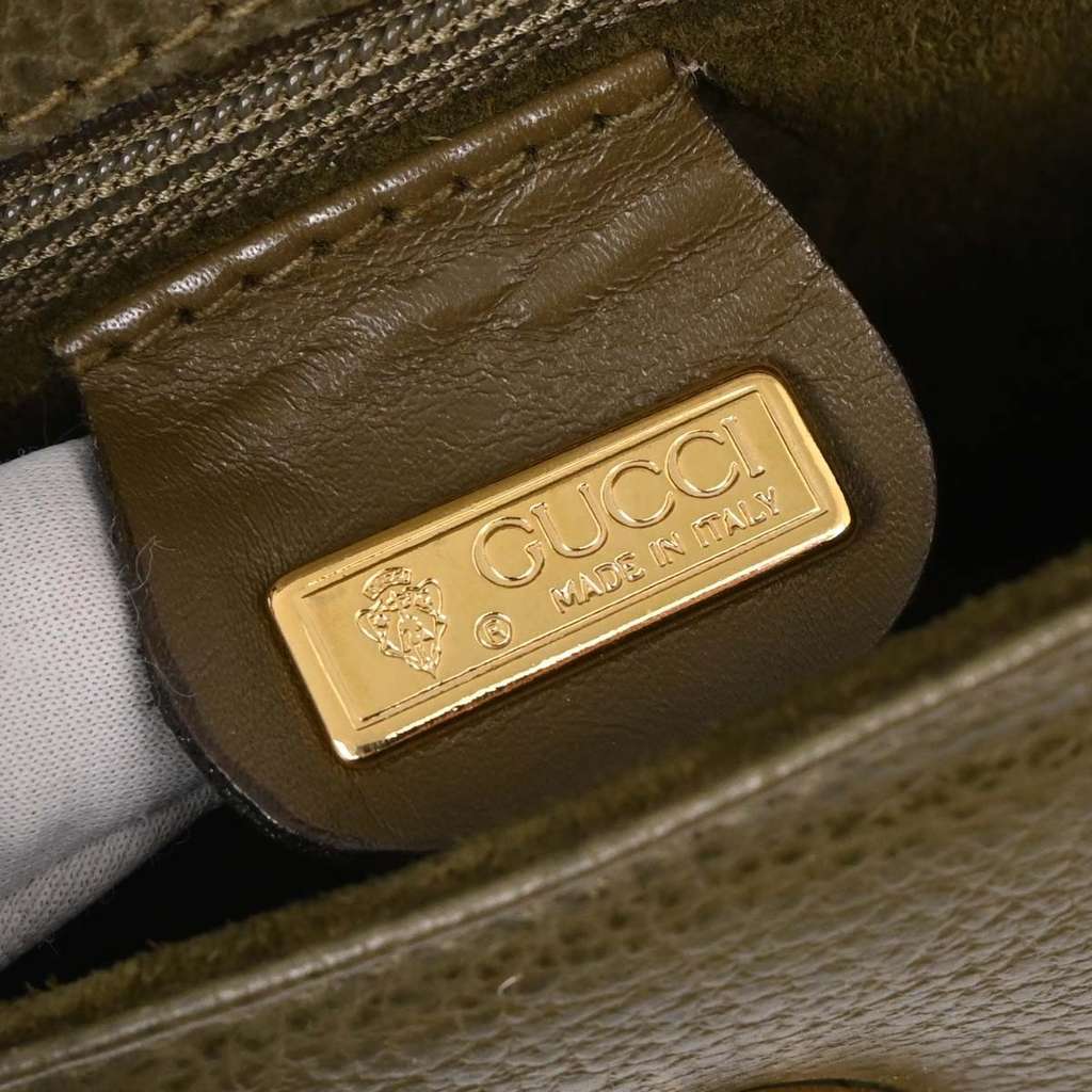 Gucci Vintage Handbag Green Leather Good condition - Box View