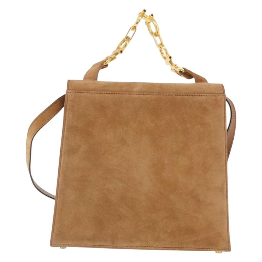 Salvatore Ferragamo Gancini handbag Beige Suede Fair condition - Back View