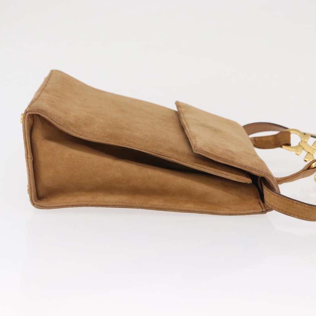 Salvatore Ferragamo Gancini handbag Beige Suede Fair condition - Inside View