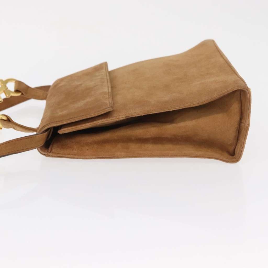 Salvatore Ferragamo Gancini handbag Beige Suede Fair condition - Model View