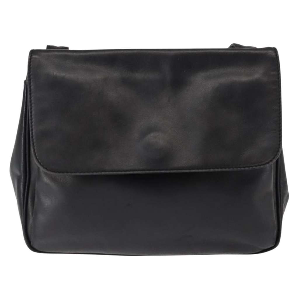 Celine Circle logo Black Leather Good condition - Back View