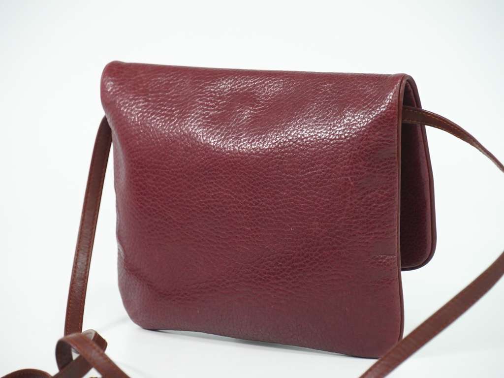 Cartier Must de Cartier Shoulder Bag Burgundy Leather Good condition - Back View