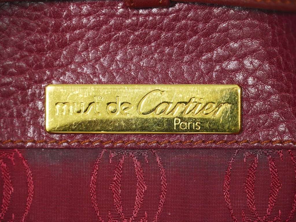 Cartier Must de Cartier Shoulder Bag Burgundy Leather Good condition - Model View