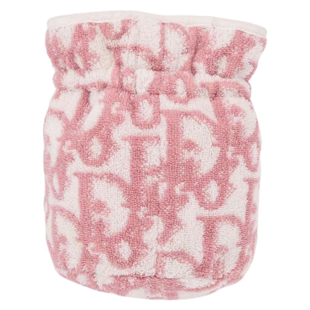 Christian Dior Vintage Trotter Pouch Pink Cotton Good condition - Back View