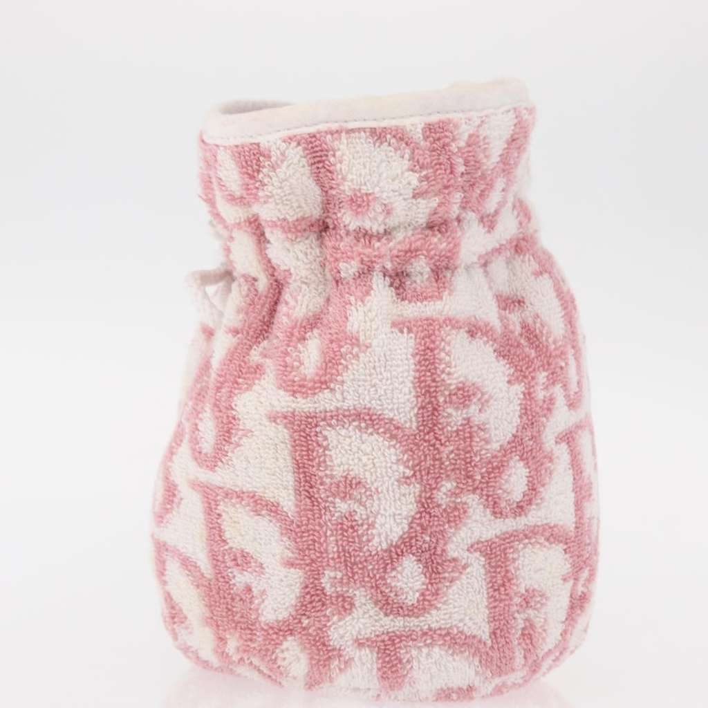 Christian Dior Vintage Trotter Pouch Pink Cotton Good condition - Inside View