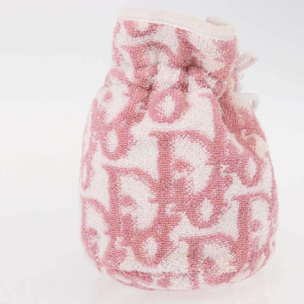 Christian Dior Vintage Trotter Pouch Pink Cotton Good condition - Model View