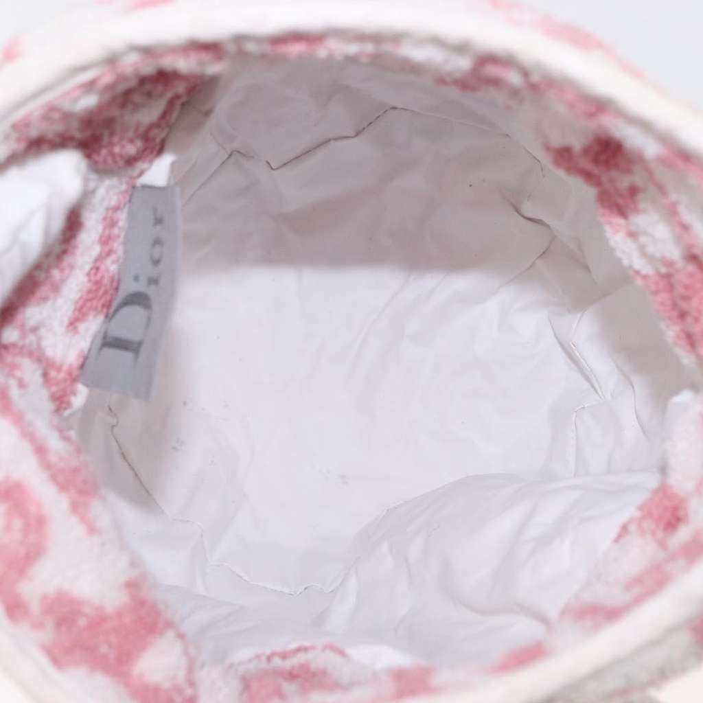 Christian Dior Vintage Trotter Pouch Pink Cotton Good condition - Box View