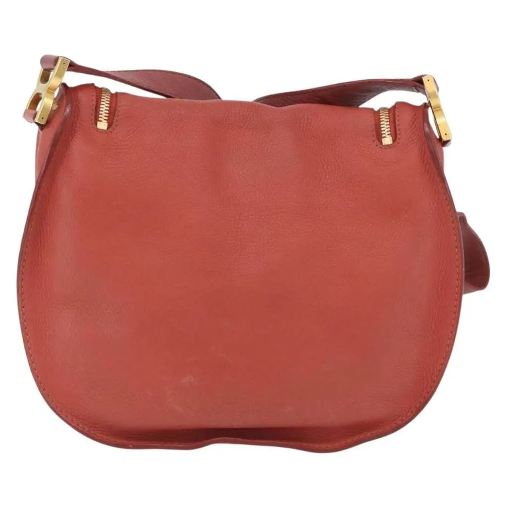 Chloe Marcie Zip Crossbody Bag Orange Leather Good - Back View