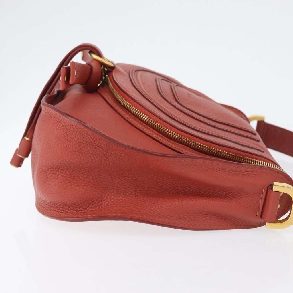 Chloe Marcie Zip Crossbody Bag Orange Leather Good condition - Inside View