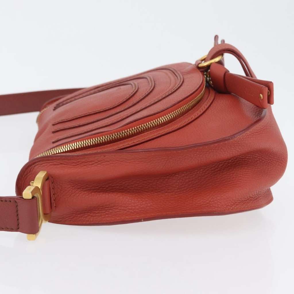Chloe Marcie Zip Crossbody Bag Orange Leather Good condition - Model View