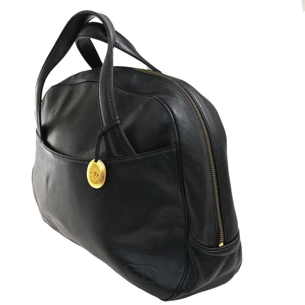 Christian Dior Vintage CD Handbag Black Leather Good condition - Inside View