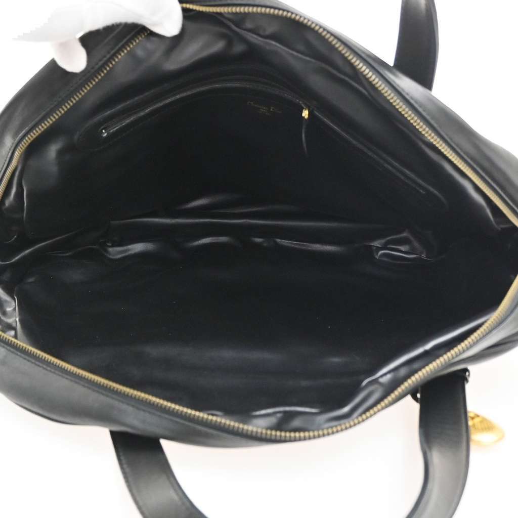 Christian Dior Vintage CD Handbag Black Leather Good condition - Box View